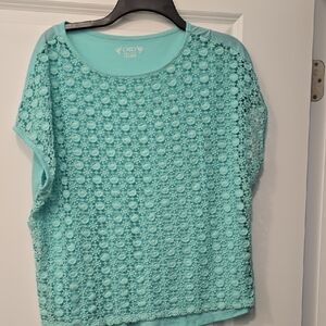 Cato Green Short Sleeve Boxy Blouse